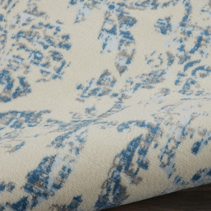 Nourison - Jubilant 86in x 12 White and Blue Area Rug - JUB09-99446764836 veiw 2