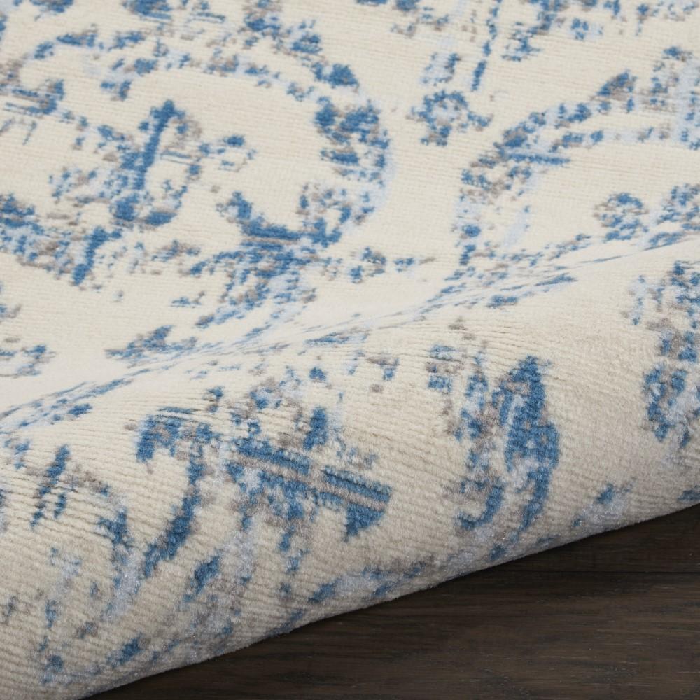 Nourison - Jubilant JUB09 White and Blue 23in x 73in Low-pile Hallway Rug - JUB09-99446478740 veiw 2