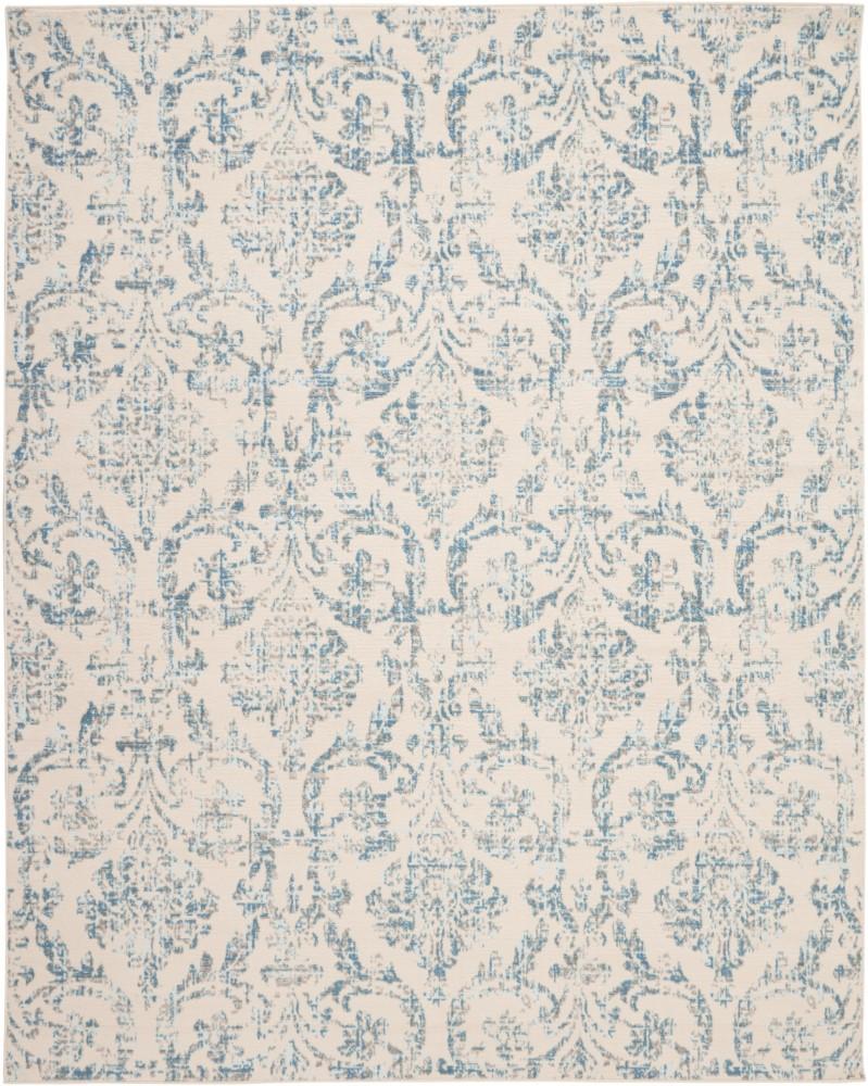 Nourison - Jubilant JUB09 White and Blue 710in x 910in Large Low-pile Rug - JUB09-99446478801 veiw 1