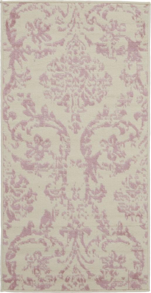 Nourison - Jubilant 2 x 4 Small White and Pink Damask Area Rug - JUB09 ...