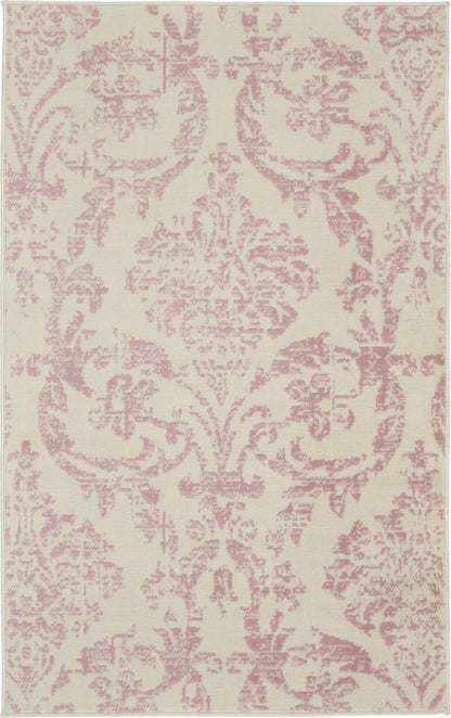 Nourison - Jubilant 3x5 White and Pink Area Rug - JUB09-99446764287 veiw 1
