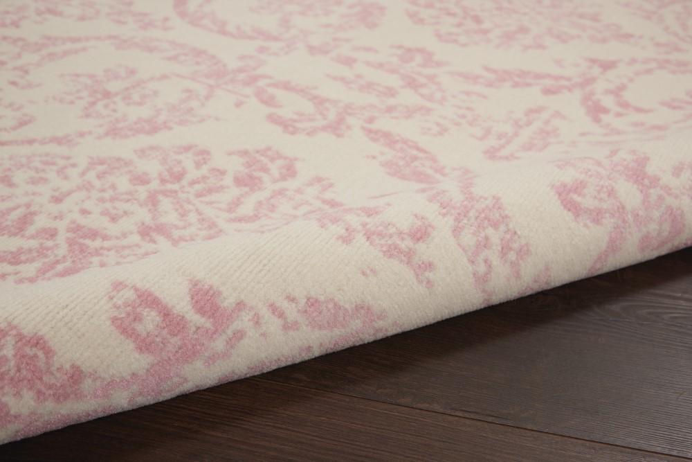 Nourison - Jubilant JUB09 White and Pink 4x6 Farmhouse Area Rug - JUB09-99446478825 veiw 2