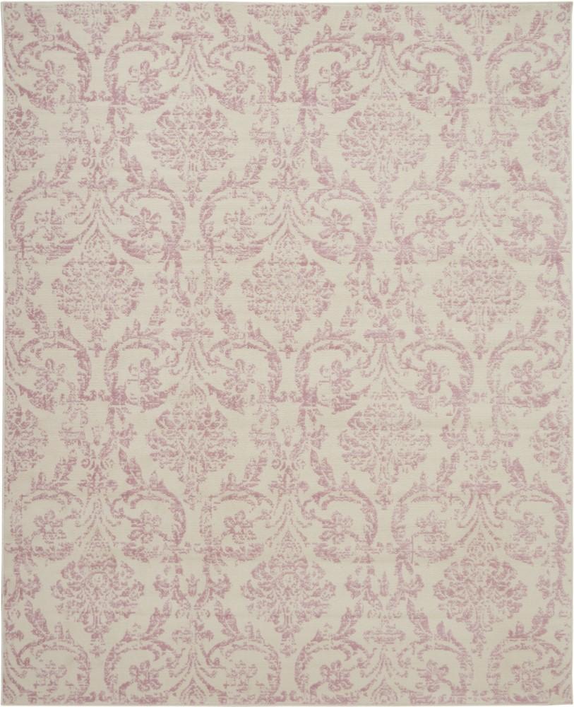 Nourison - Jubilant JUB09 White and Pink 710in x 910in Large Low-pile Rug - JUB09-99446478870 veiw 1