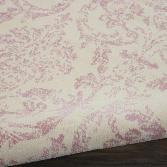 Nourison - Jubilant 86in x 12 White and Pink Area Rug - JUB09-99446764843 veiw 2