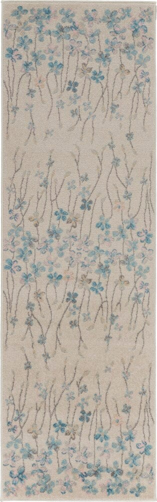 Nourison - Tranquil TRA04 Ivory White 23in x 73in Hallway Rug - TRA04-99446483782 veiw 1