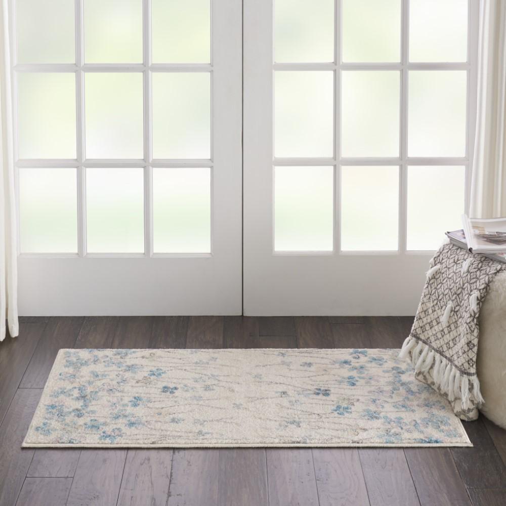 Nourison - Tranquil 2x4 Ivory White Floral Small Rug - TRA04-99446484772 veiw 2