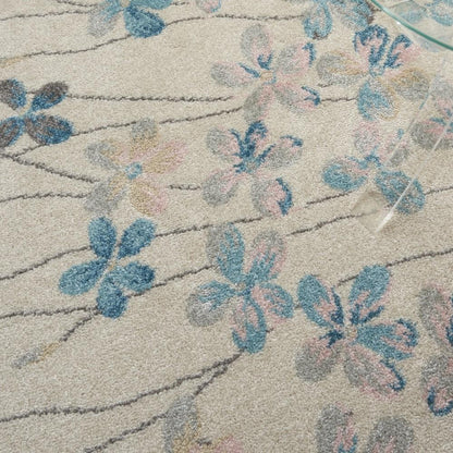 Nourison - Tranquil TRA04 Ivory White 6x9 Floral Area Rug - TRA04-99446484833 veiw 3