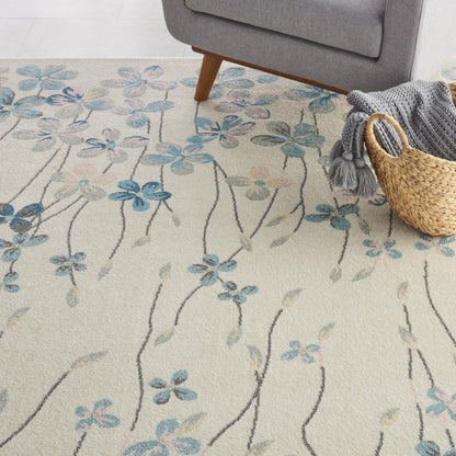 Nourison - Tranquil TRA04 Ivory White 810in x 1110in Oversized Rug - TRA04-99446484857 veiw 3