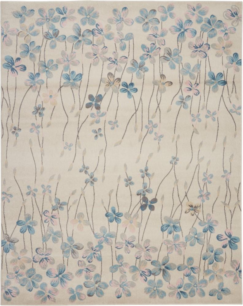 Nourison - Tranquil TRA04 Ivory White 8x10 Large Rug - TRA04-99446484840 veiw 1