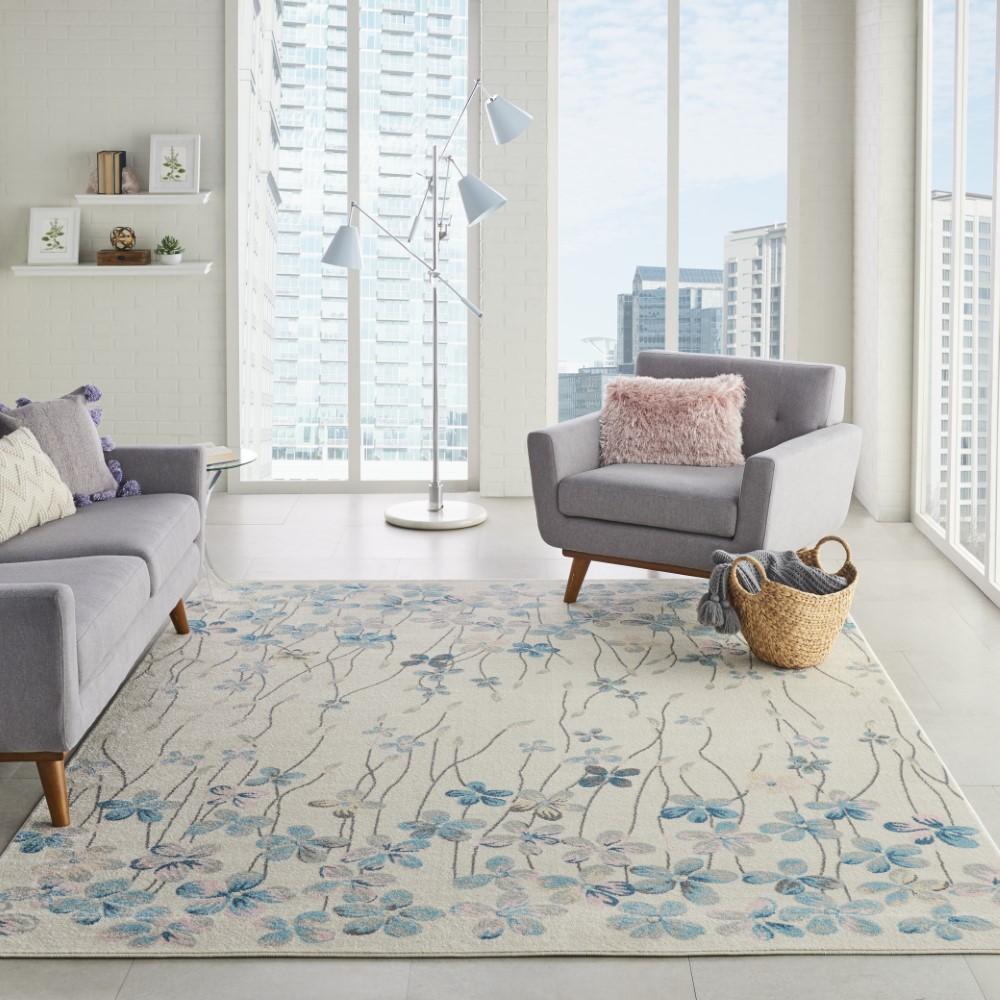 Nourison - Tranquil TRA04 Ivory White 8x10 Large Rug - TRA04-99446484840 veiw 2