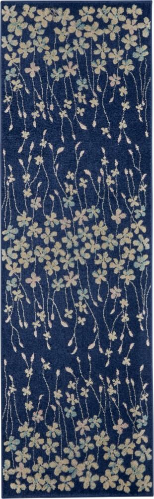 Nourison - Tranquil TRA04 Navy Blue 23in x 73in Hallway Rug - TRA04-99446484390 veiw 1