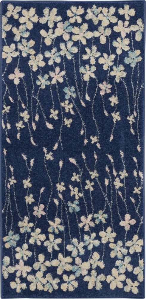 Nourison - Tranquil 2x4 Navy Blue Floral Small Rug - TRA04-99446484383 veiw 1
