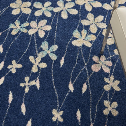 Nourison - Tranquil TRA04 Navy Blue 53in x 73in Floral Area Rug - TRA04-99446484413 veiw 3