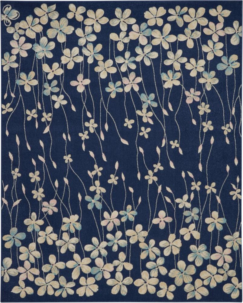 Nourison - Tranquil TRA04 Navy Blue 8x10 Large Rug - TRA04-99446484475 veiw 1