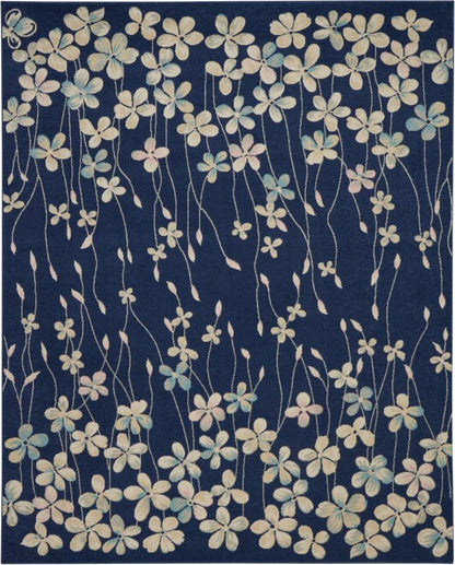 Nourison - Tranquil TRA04 Navy Blue 8x10 Large Rug - TRA04-99446484475 veiw 1