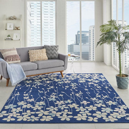 Nourison - Tranquil TRA04 Navy Blue 8x10 Large Rug - TRA04-99446484475 veiw 2