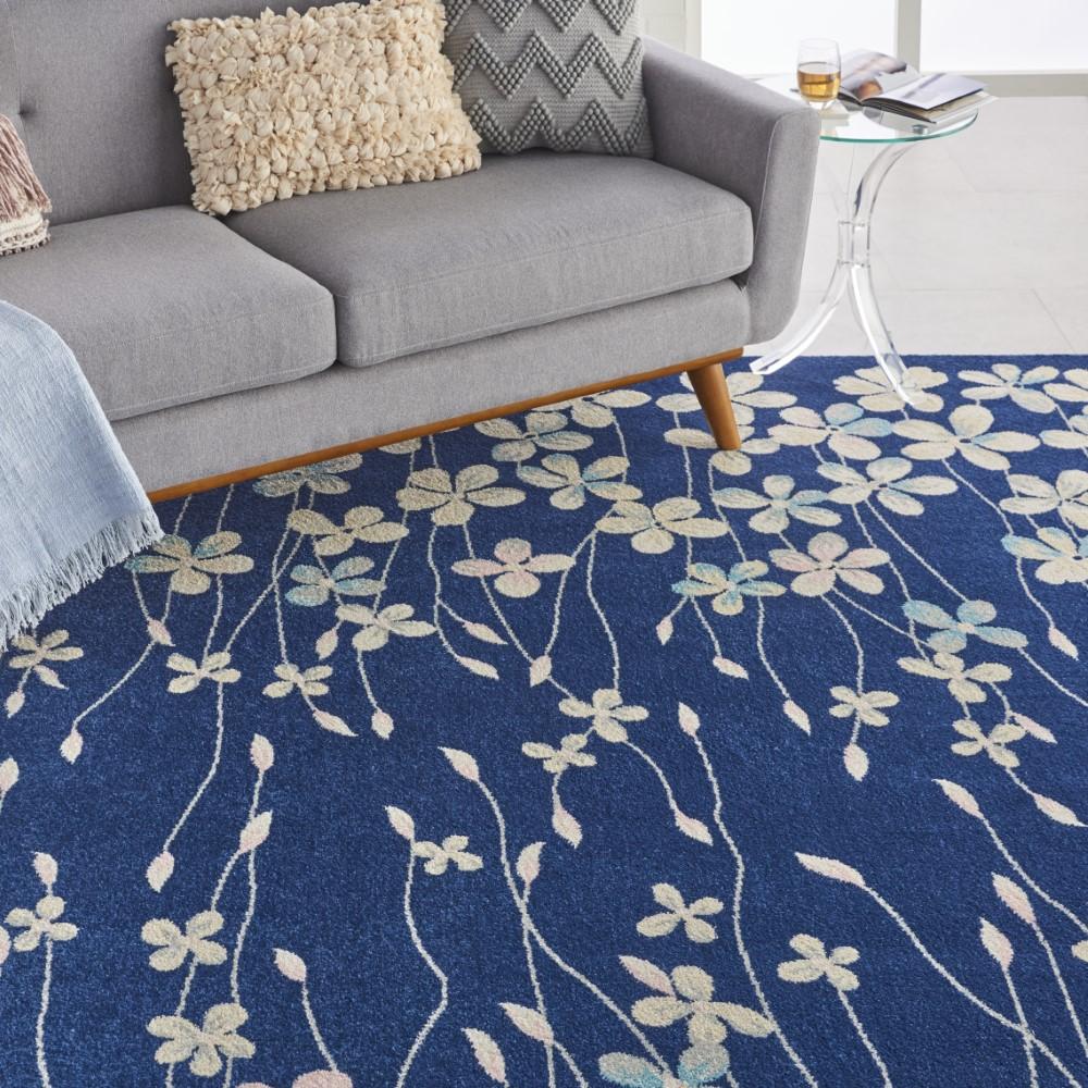 Nourison - Tranquil TRA04 Navy Blue 8x10 Large Rug - TRA04-99446484475 veiw 3