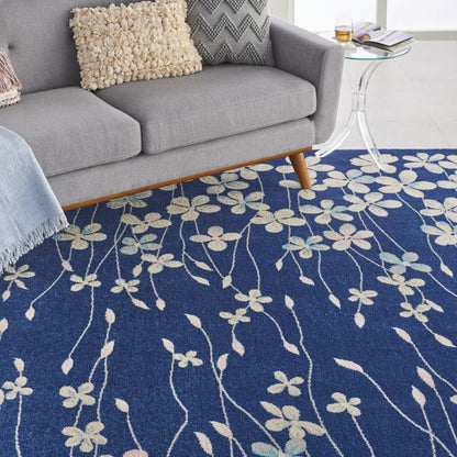 Nourison - Tranquil TRA04 Navy Blue 8x10 Large Rug - TRA04-99446484475 veiw 3