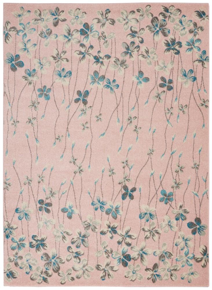 Nourison - Tranquil TRA04 Pink 53in x 73in Floral Area Rug - TRA04-99446484680 veiw 1