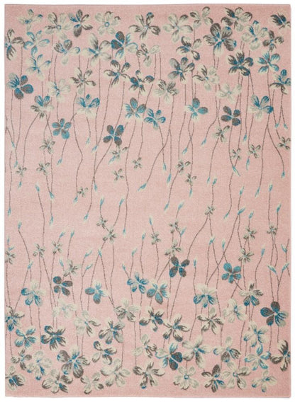 Nourison - Tranquil TRA04 Pink 53in x 73in Floral Area Rug - TRA04-99446484680 veiw 1