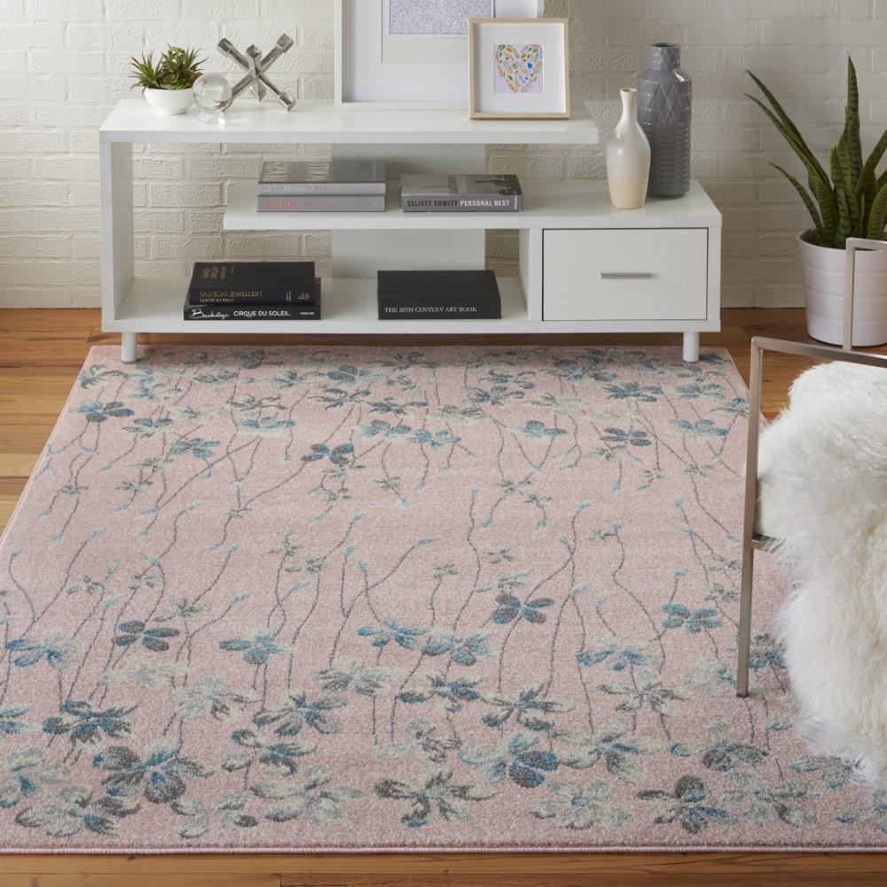 Nourison - Tranquil TRA04 Pink 6x9 Floral Area Rug - TRA04-99446484703 veiw 2