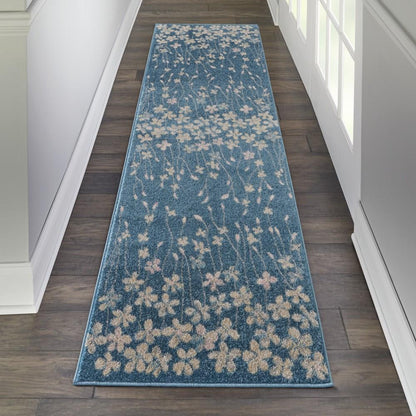 Nourison - Tranquil TRA04 Turquoise Blue 23in x 73in Hallway Rug - TRA04-99446485823 veiw 2