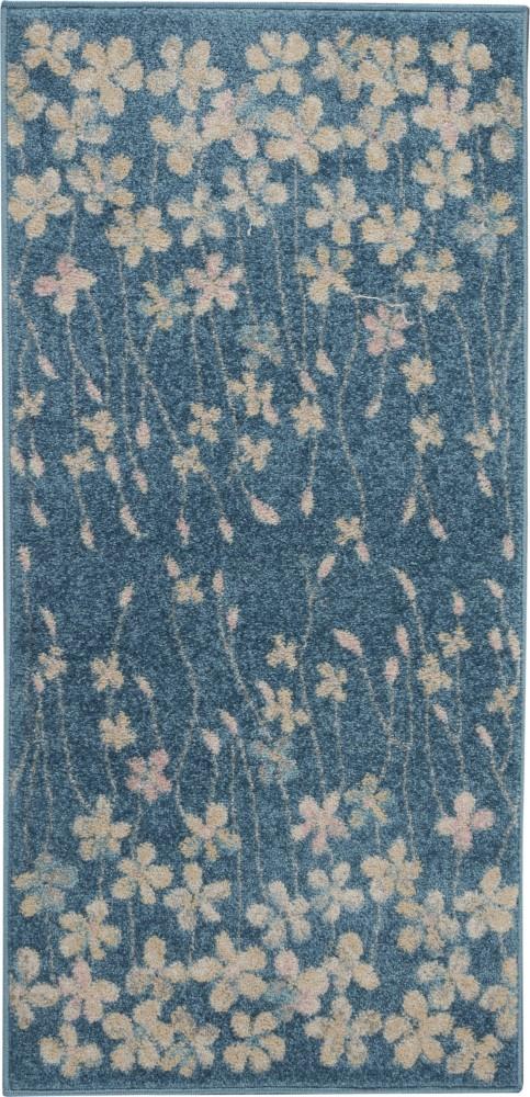 Nourison - Tranquil 2x4 Turquoise Blue Floral Small Rug - TRA04-99446484901 veiw 1