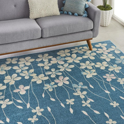 Nourison - Tranquil TRA04 Turquoise Blue 810in x 1110in Oversized Rug - TRA04-99446484956 veiw 3