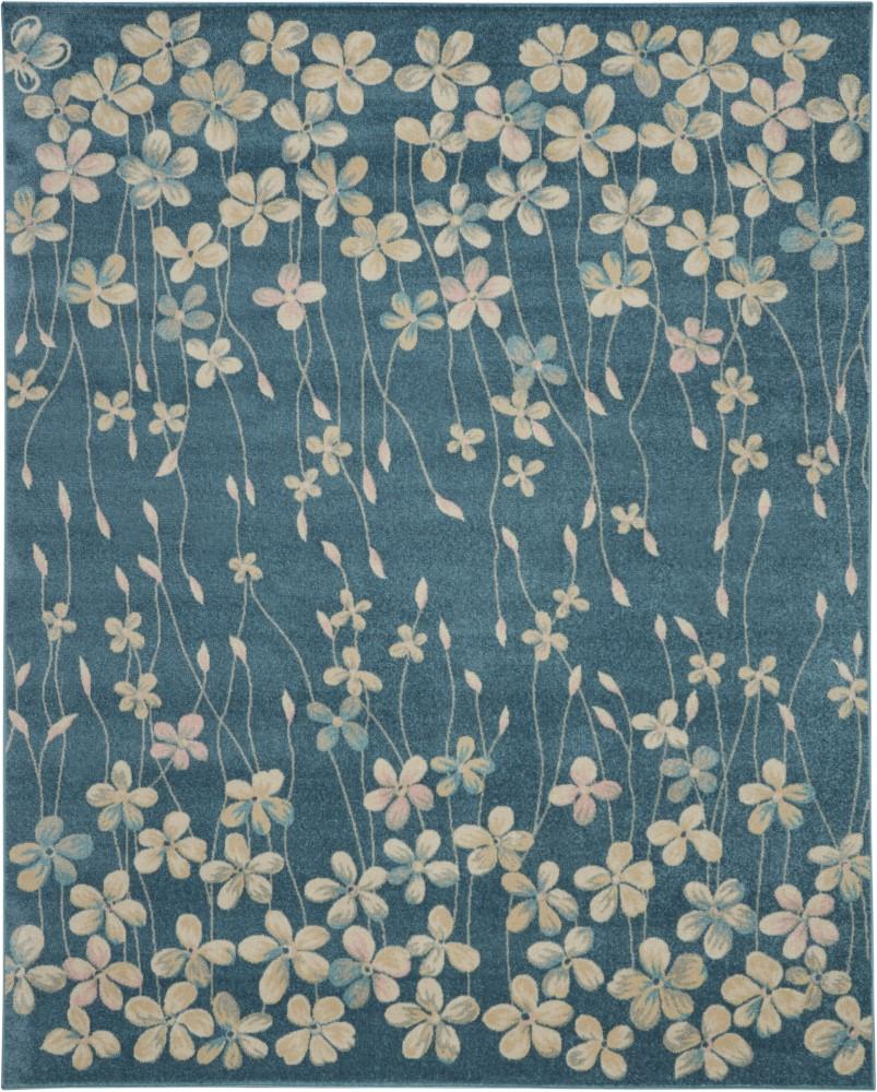 Nourison - Tranquil TRA04 Turquoise Blue 8x10 Large Rug - TRA04-99446484949 veiw 1