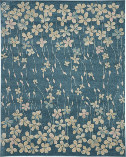 Nourison - Tranquil TRA04 Turquoise Blue 8x10 Large Rug - TRA04-99446484949 veiw 1