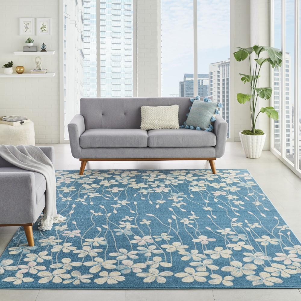 Nourison - Tranquil TRA04 Turquoise Blue 8x10 Large Rug - TRA04-99446484949 veiw 2