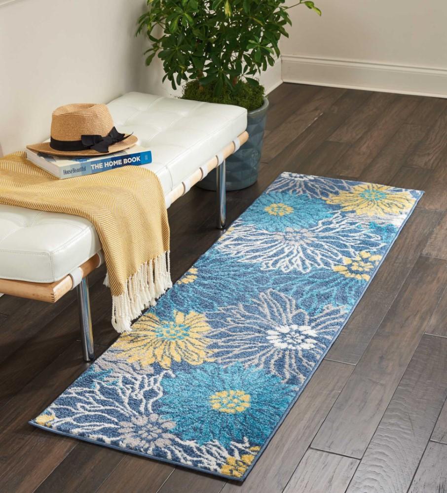 Nourison - Passion PSN17 Blue 110in x 6 Hallway Rug - PSN17-99446403032 veiw 2