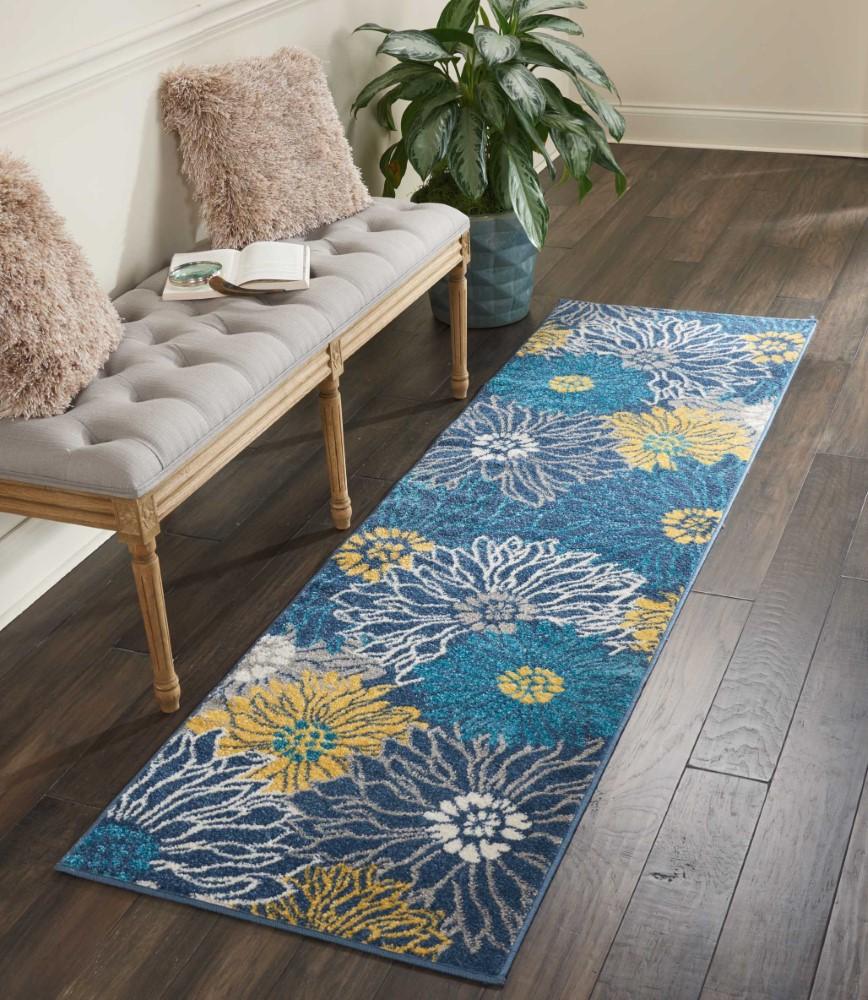 Nourison - Passion PSN17 Blue 22in x 76in Hallway Rug - PSN17-99446403117 veiw 2