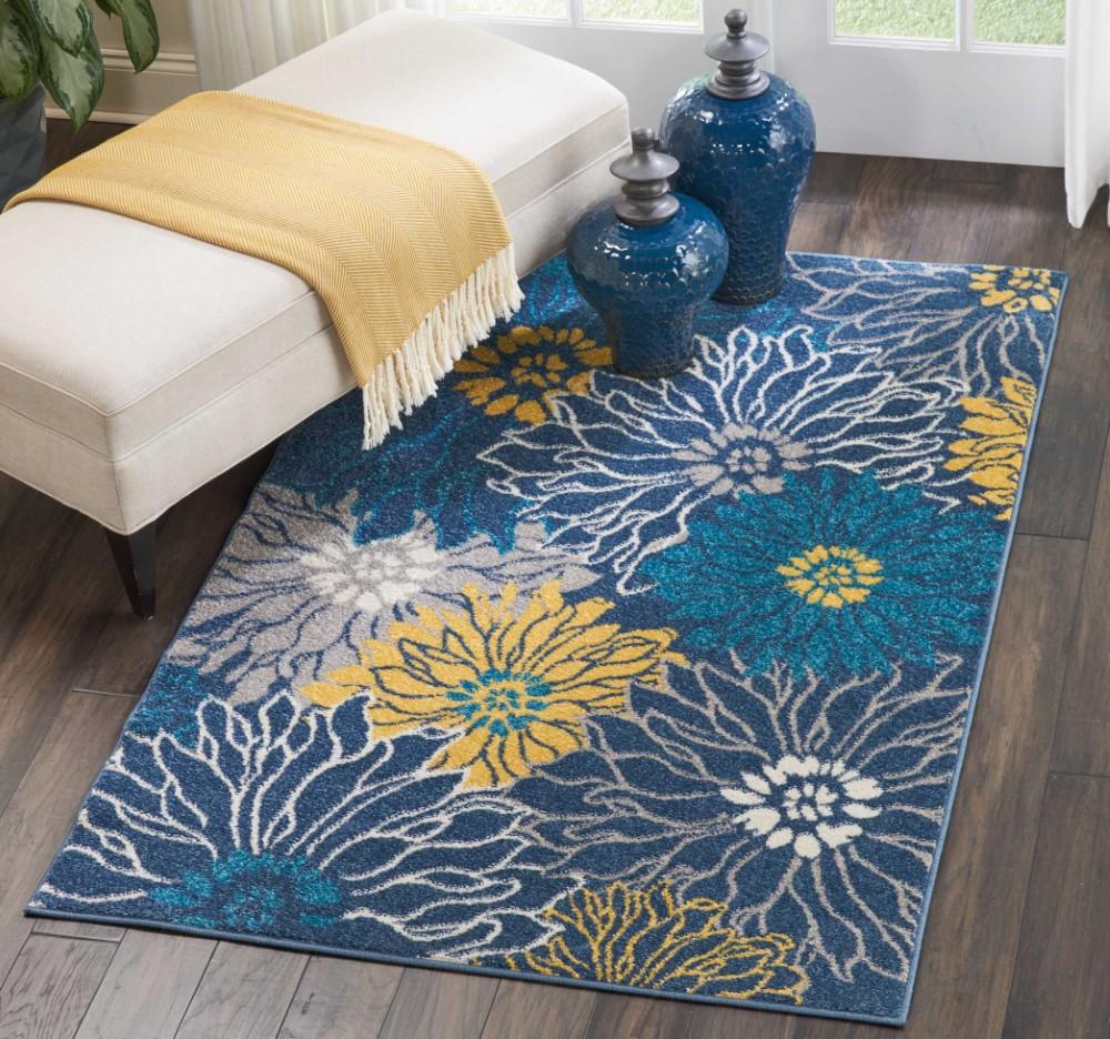 Nourison - Passion PSN17 Blue 39in x 59in Floral Area Rug - PSN17-99446403049 veiw 2
