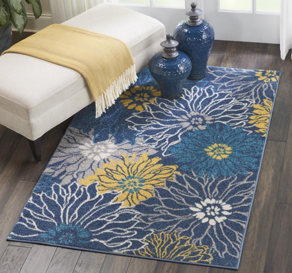 Nourison - Passion PSN17 Blue 39in x 59in Floral Area Rug - PSN17-99446403049 veiw 3