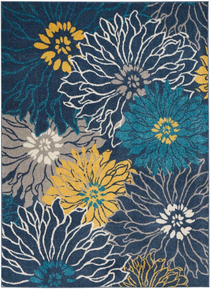 Nourison - Passion PSN17 Blue 53in x 73in Floral Area Rug - PSN17-99446403070 veiw 1