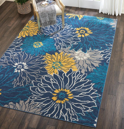 Nourison - Passion PSN17 Blue 67in x 96in Large Rug - PSN17-99446403094 veiw 3
