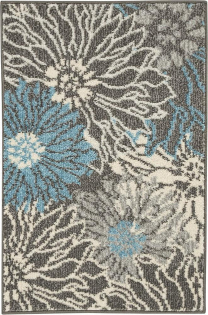 Nourison - Passion 110in x 210in Charcoal and Blue Area Rug - PSN17-99446734631 veiw 1