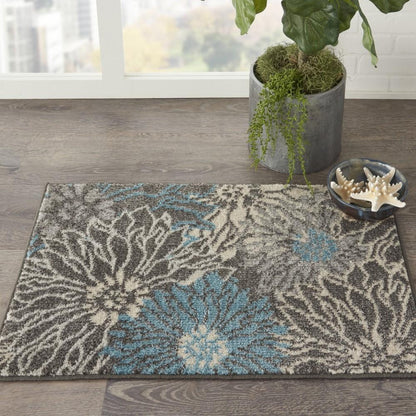 Nourison - Passion 110in x 210in Charcoal and Blue Area Rug - PSN17-99446734631 veiw 2