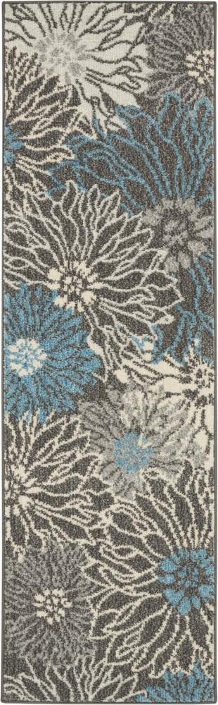 Nourison - Passion 110in x 6 Charcoal and Blue Area Rug - PSN17-99446734686 veiw 1