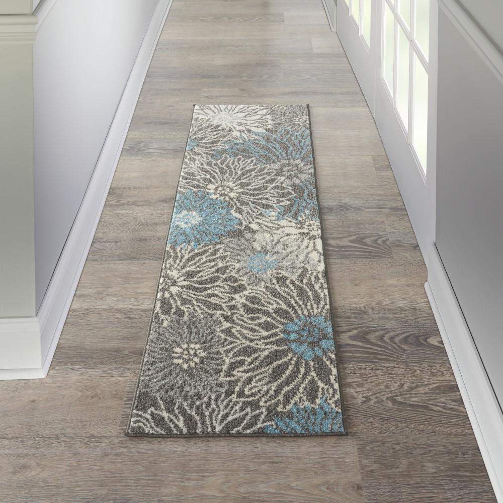 Nourison - Passion 110in x 6 Charcoal and Blue Area Rug - PSN17-99446734686 veiw 2