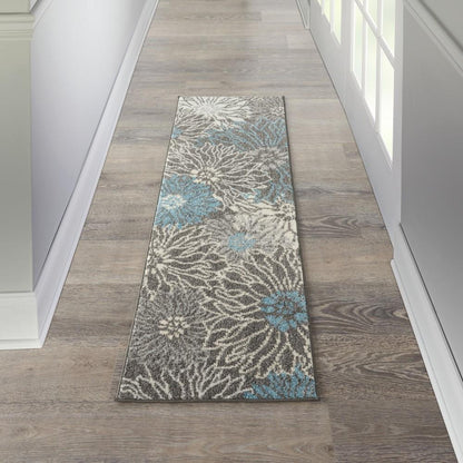 Nourison - Passion 110in x 6 Charcoal and Blue Area Rug - PSN17-99446734686 veiw 2