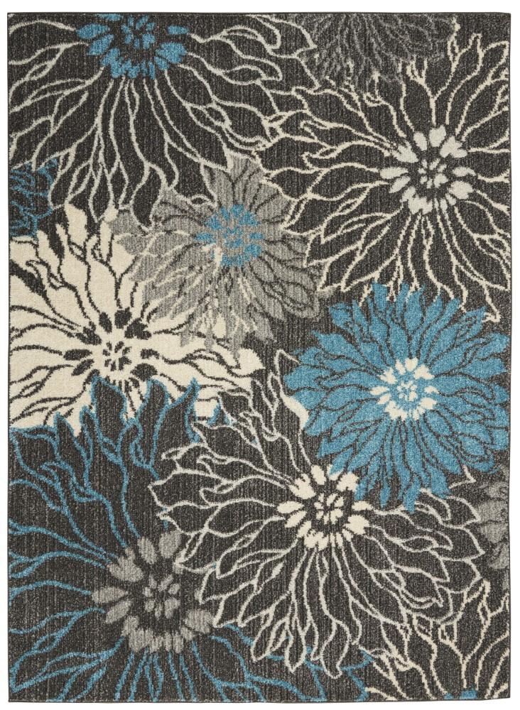 Nourison - Passion 39in x 59in Charcoal and Blue Area Rug - PSN17-99446734709 veiw 1