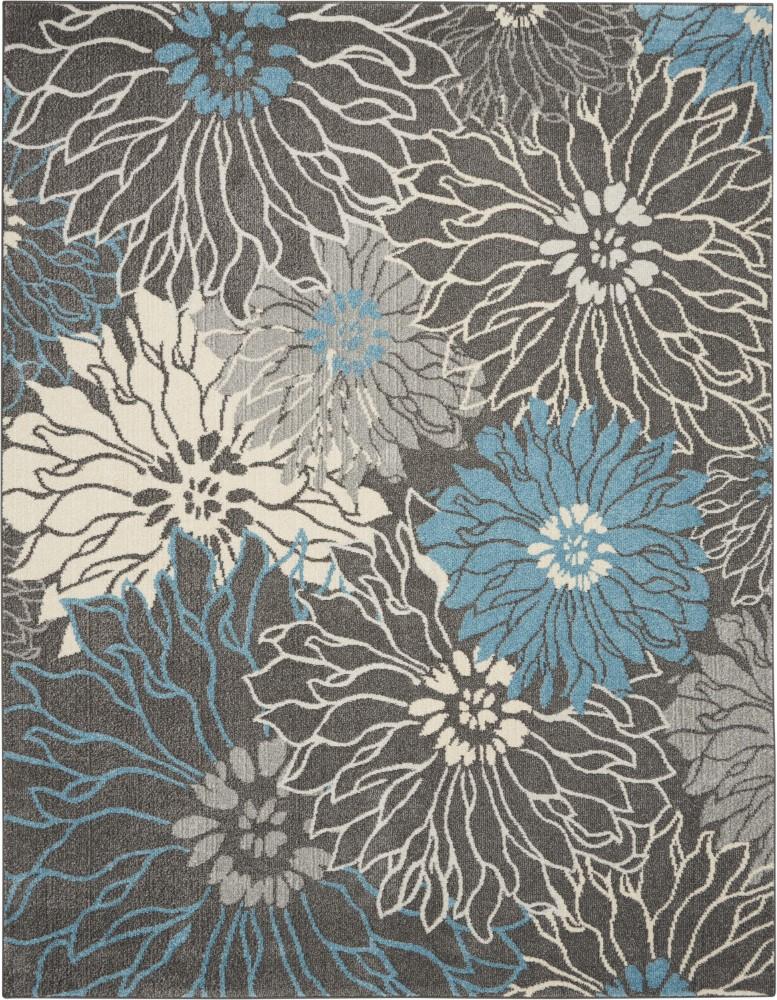 Nourison - Passion 67in x 96in Charcoal and Blue Area Rug - PSN17-99446734716 veiw 1