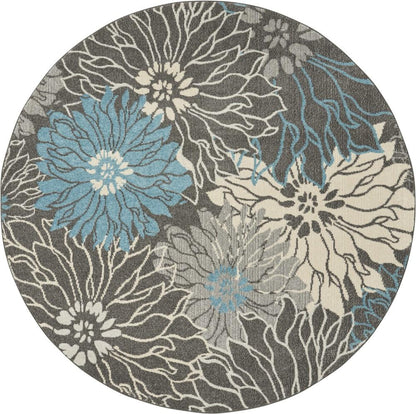 Nourison - Passion 8 x Round Charcoal and Blue Area Rug - PSN17-99446734792 veiw 1