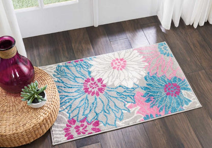 Nourison - Passion 22in x 34in Pink and Bone Small Floral Area Rug - PSN17-99446403124 veiw 2