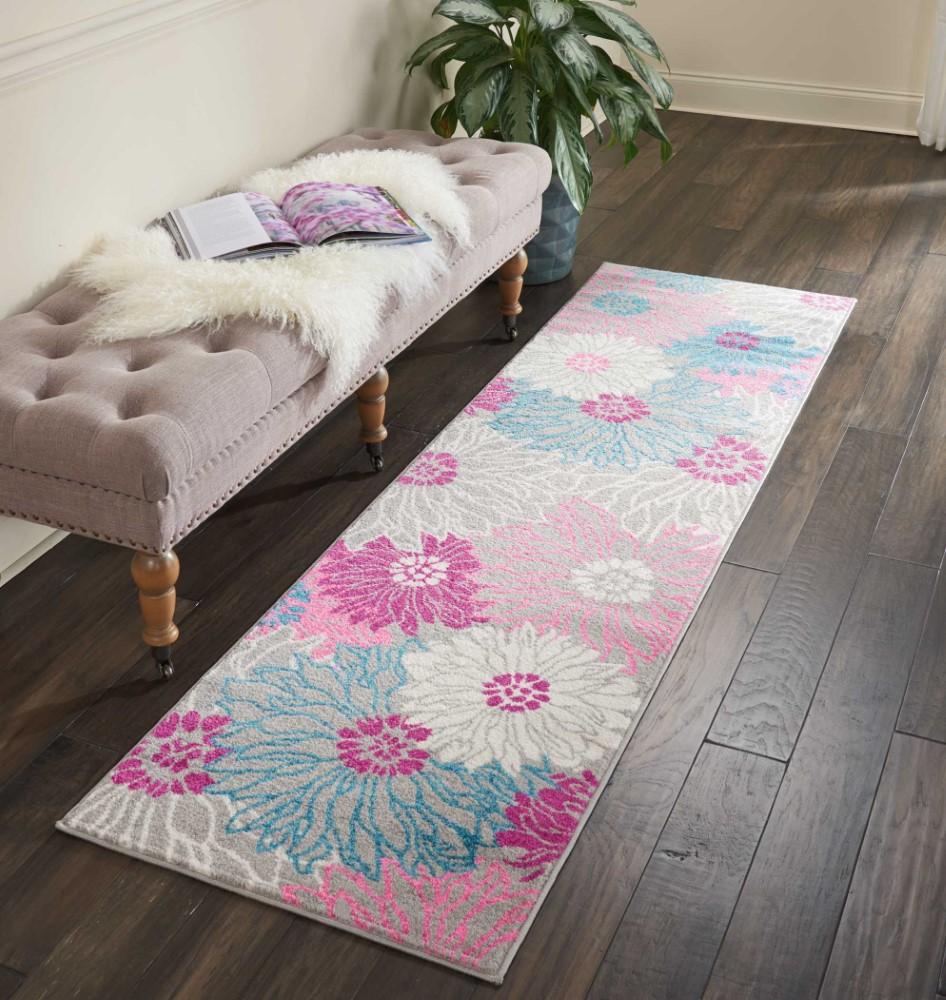 Nourison - Passion PSN17 Pink and Bone 22in x 76in Hallway Rug - PSN17-99446403186 veiw 2