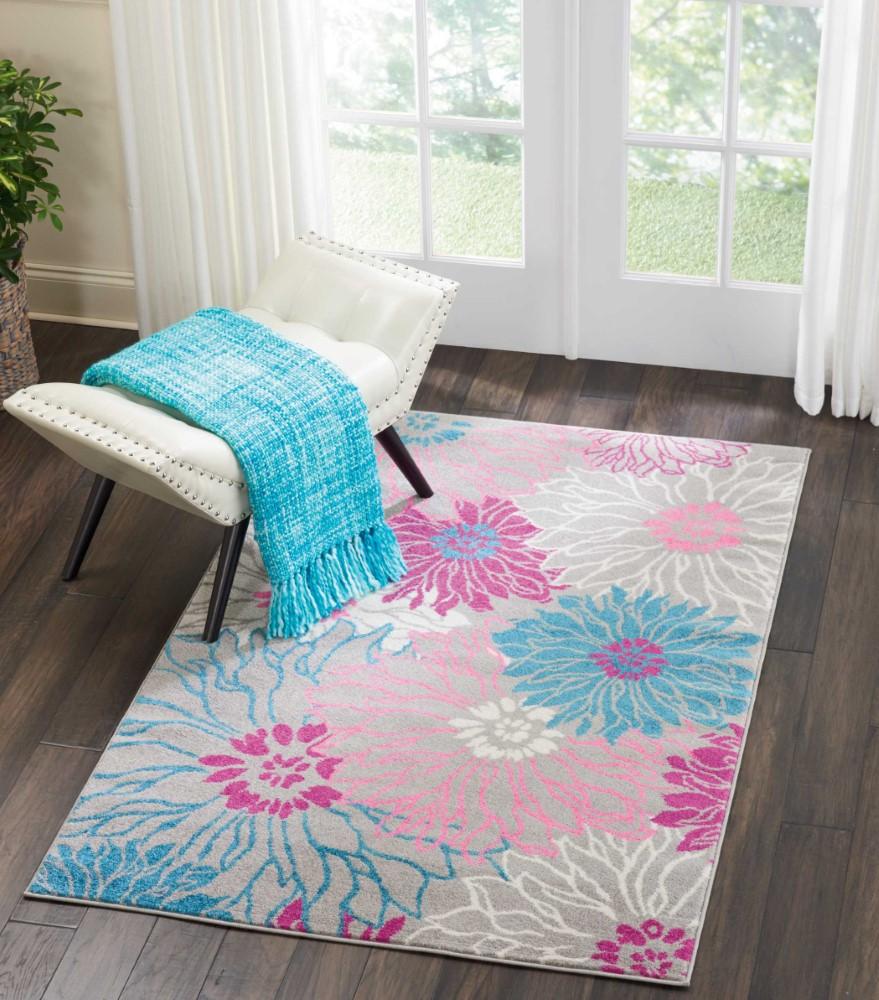 Nourison - Passion PSN17 Pink and Bone 39in x 59in Floral Area Rug - PSN17-99446403193 veiw 2