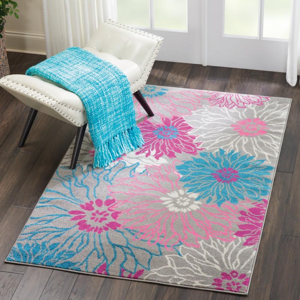 Nourison - Passion PSN17 Pink and Bone 39in x 59in Floral Area Rug - PSN17-99446403193 veiw 3