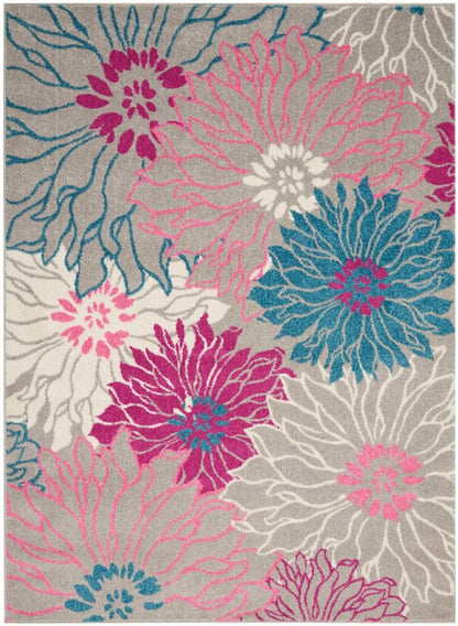 Nourison - Passion PSN17 Pink and Bone 53in x 73in Floral Area Rug - PSN17-99446403209 veiw 1